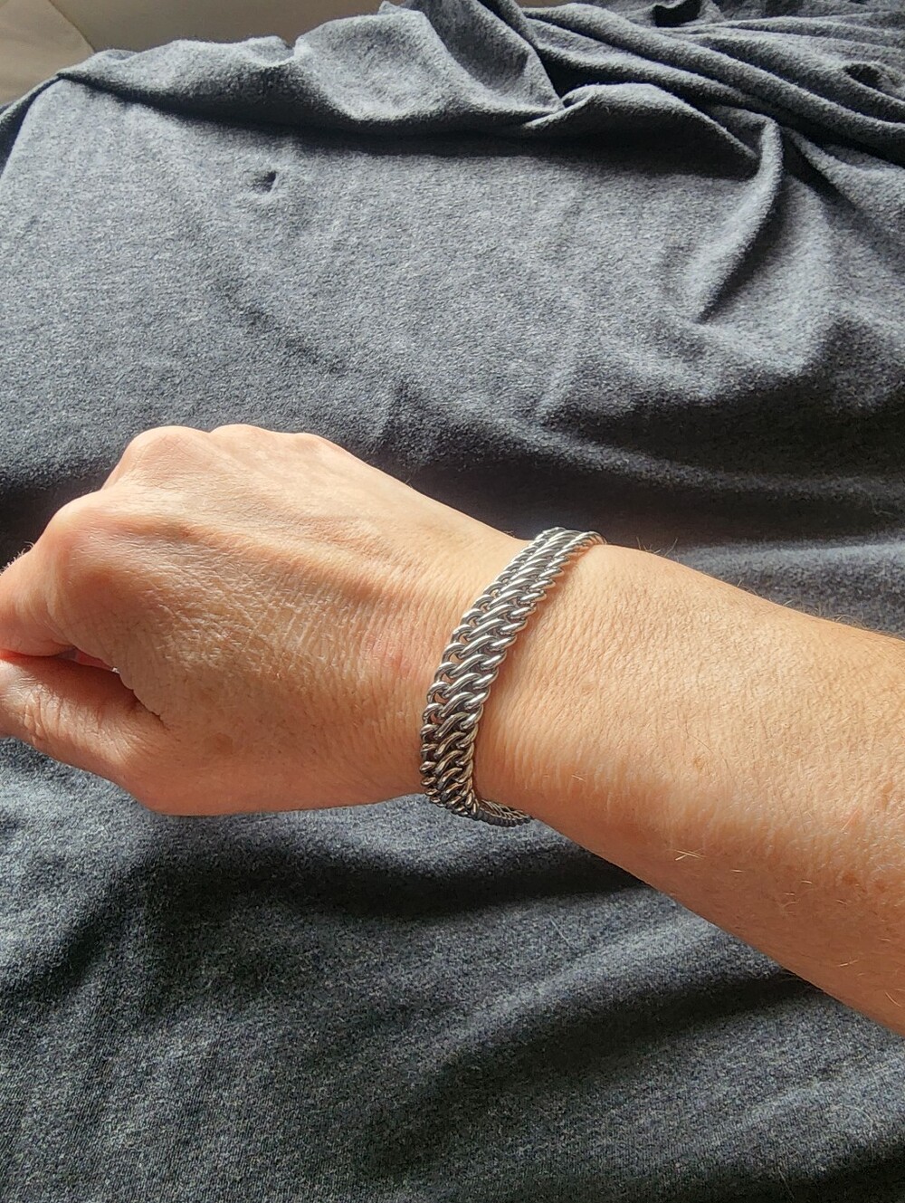 Source Unknown Polished Silver Spring Ring Bracelet Clasp